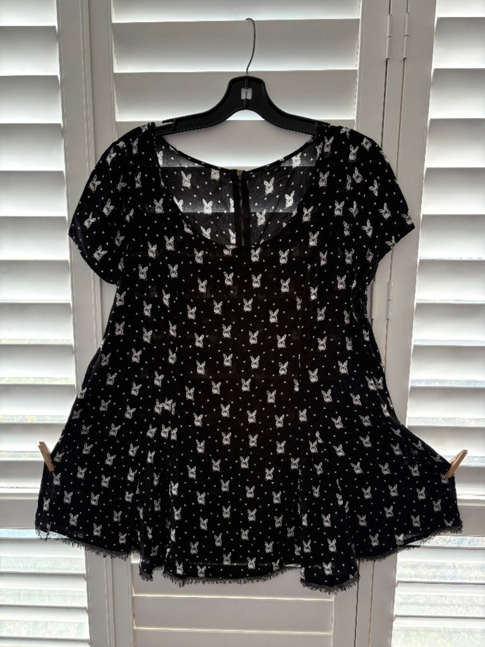 Torrid Tunic Style Bunny Black Top